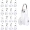 QUARKZMAN 50Pcs Rullini per Tendaggi Rullini per Guide per Tendaggi Carrelli per Tende Plastica con Ruote Doppie per Accessori Porta Guide per Finestre (Bianco)