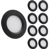 Sepzlly 12V Campervan Incastrato LED 3W Montare Luci A Soffitto Lumini Macchie Bianche Calde 3000K Dimmabili per T4 T5 Caravan Barca Yacht Camper Cabina Sotto Armario Nero Cri 92+ Set di 8