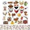 KASESSS 30 Pezzi Accessori Photo Booth Wild West con 10 Fogli Tatuaggi Temporanei Cowboy, Decorazioni Festa Western Cowboy per Festa Musica Country, Foto Grafici Forniture Tema Far West