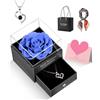 GOICC Idea Regalo per Lei Rosa Eterna con I Love You Collana Regalo(Violette)