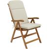 fashion home Pagano Cuscino per Sdraio da Esterno Imbottito, Materassino Universale Sfoderabile con Laccetti, Copri Sedia Prendisole per Giardino, Piscina e Terrazzo Made in Italy Colore Avorio misure 45x90 cm