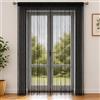 OTHERWISETRIVIAL Tenda a Filo per Porta Finestra con Passante, 100x200 cm, 100% Poliestere - Vari Colori (NERO 273)