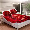 Loussiesd Set di lenzuola con rose 3D con stampa floreale, per bambine e ragazze, motivo romantico floreale, set di biancheria da letto con angoli, 2 pezzi per letto singolo
