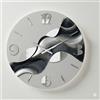 Generico Artidea Orologio da Parete in Resina Lavorato a Mano Effetto Marmo Pregiato - Eccellenza Artigiana Made in Italy - Pezzo Decorativo Silenzioso per Soggiorno e Camera - Ambra Grigio - 50 cm