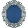 LIGUORO SHOP Specchio Specchiera Con Cornice Ovale In Stile Barocco Finto Vintage Shabby Chic cm 45x39 (Argento)