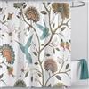 LIVETTY Tenda da doccia con motivo floreale bianco, 200 x 200 cm, con 12 ganci, antimuffa, floreale, tenda da bagno lavabile, ad asciugatura rapida