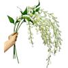 Urier 3 mazzi di fiori artificiali in seta mughetto, 96,5 cm di lunghezza, per vaso alto, piante artificiali finali per casa, matrimoni, feste, compleanni, decorazioni da giardino (bianco)