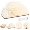 Vexnaro Lampada Libro LED Pieghevole, Lampada Libro in Legno Ricaricabile USB, Luce Notturna Bianco Caldo, Lampada da Comodino per Casa, Camera da Letto e Idea Regalo con Luce d'Atmosfera Magnetica