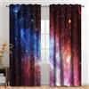 Kzzfqxb 107x215cm Tende tasca per asta 2 pannelli, Via lattea galassia blu rossa nebulose cielo stellato filtraggio della luce tenda, Decorazioni universo misterioso per camera da letto soggiorno