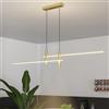 Yuelux Lampada a Sospensione LED Moderna Dimmerabile con Telecomando e Altezza Regolabile, per Soggiorno, Cucina, Tavolo da Pranzo, Ufficio e Camera da Letto - Design Contemporaneo (Oro, 90cm)