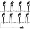 AIMHEIM Faretti a LED da Esterno con Picchetti 3W, Luci Proiettore LED Spot Bianco Caldo 3000K Faretto LED da Giardino Faro LED Impermeabile IP65 per Cortile, Piscina, Terreno, Set da 8