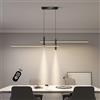 Yuelux Lampada a Sospensione LED Moderna Dimmerabile con Telecomando e Altezza Regolabile per Soggiorno, Cucina, Tavolo da Pranzo, Ufficio e Camera da Letto, Design Contemporaneo, Nero, 100cm