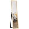 HOMCOM Specchio da pavimento completo, lunghezza 157 x 37 cm, specchio su piedistallo rettangolare con telaio in effetto legno, montaggio a pavimento, sospeso o appoggiato contro la parete, per