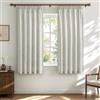 MRTREES Tende Corte Lino Semitrasparenti con Fettuccia per Interni Finestre Cucina Camera da Letto Moderna 2 Pezzi 140x160 cm Bianco Crema, Tenda Corta per Casa Soggiorno Salotto Eleganti