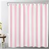LB Strisce rosa e bianche Tenda Doccia 180x180cm Arte geometrica semplice Tende da Bagno con Ganci, Minimalista Impermeabile Antimuffa Poliestere Casa Decorazione