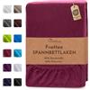 NatureMark Lenzuolo con angoli in spugna - Morbido e traspirante, delicato sulla pelle, pratico e facile da lavare, durevole e resistente, 80% cotone & 20% poliestere, 120 x 200 cm, Rosso Bordeaux