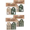 Spetebo Set di 16 case in legno per decorare - Set creativo fai da te - Decorazione natalizia per il villaggio di Natale