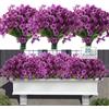 Satefello 20 fasci di fiori artificiali per esterni, resistenti ai raggi UV, con piante in plastica, fiori in finta seta per esterni, fioriere da appendere al portico, decorazione viola