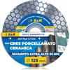 S&R Disco Diamantato 125mm Piastrelle. Disco Diamantato Gres Porcellanato, Ceramica, Granito e Marmo. Mola Diamantata 125 Segmento Extra Alto 25 mm, Spessore Ultra Sottile 1,7 mm.