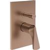 GESSI Miscelatore Doccia a Parete Gessi Ventaglio 72079 - 2 Vie con Deviatore Automatico - Copper Brushed PVD