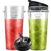 Hushtong Bicchieri da 470 ml con coperchio a ribalta per frullatore Ninja 700W Slim QB3001UKS BL770 BL660 BL810, parti di ricambio per frullatori Nutri Ninja serie 1100W (confezione da 2)