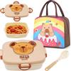 FCXVXCL Capybara Borsa Porta Pranzo Cartoni Animati Scatola Pranzo con Scomparti e Posate Portatile Design Sicurezza Forno Microonde Riutilizzabile per Lavoro Scuola Ufficio Viaggi