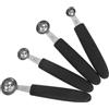 VALICLUD Scavino per Melone in Acciaio Inox 4 Pezzi, Nero, 15-30mm | Doppia Testa 22 e 25mm, Design Semplice e Facile da Pulire, per Frutta e Gelato