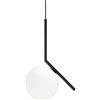 MZStech Lampada da soffitto moderna, lampada a sospensione sferica in ferro e vetro Nero, base a sospensione a lampadina E27 (20cm)
