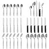 Gymdin Set Posate 6 Persone in Acciaio Inox da 30 Pezzi con Coltelli da Bistecca, Elegante e Moderno, per Casa/Feste, Lavabile in Lavastoviglie