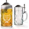 GRAVURMACHER® Boccale per birra con incisione e coperchio in peltro - Boccale da birra Isar 0,5 l con coperchio in peltro - Boccale per birra come regalo per la festa del papà - regalo di compleanno
