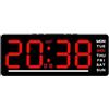 Getdoublerich Orologio da parete digitale a LED con grande schermo, temperatura e conto alla rovescia, sveglia elettronica USB con memoria di spegnimento per ufficio, scuola e ristorante (rosso)