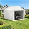 ACXIN Tenda da campeggio per garage e garage, robusto riparo e vimini con telo in polietilene, resistente ai raggi UV, impermeabile, rinforzo del tetto e telaio per auto, camion, SUV (bianco, 3 m x 4