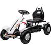HOMCOM Go Kart a Pedali in PP e Metallo con Freno a Mano e Retromarcia Nero