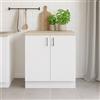 Dmora Mobile per lavello 2 ante Deruta, Base sottolavello, Mobile lavello con ante, Struttura base per lavello, 80x60 h90 cm, Bianco e Rovere