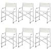 Totò Piccinni Sedia Regista CAMPING BAIA pieghevole in alluminio e textilene resistente robusta leggera con braccioli imbottiti (Beige Set 6 Pezzi)