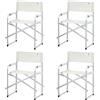 Totò Piccinni Sedia Regista CAMPING BAIA pieghevole in alluminio e textilene resistente robusta leggera con braccioli imbottiti (Beige Set 4 Pezzi)