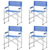 Totò Piccinni Sedia Regista CAMPING BAIA pieghevole in alluminio e textilene resistente robusta leggera con braccioli imbottiti (4, Blu)