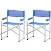 Totò Piccinni Sedia Regista CAMPING BAIA pieghevole in alluminio e textilene resistente robusta leggera con braccioli imbottiti (2, Blu)