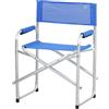 Totò Piccinni Sedia Regista CAMPING BAIA pieghevole in alluminio e textilene resistente robusta leggera con braccioli imbottiti (1, Blu)