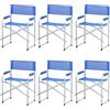 Totò Piccinni Sedia Regista CAMPING BAIA pieghevole in alluminio e textilene resistente robusta leggera con braccioli imbottiti (6, Blu)
