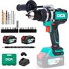 DCA Trapano Avvitatore A Percussione Brushless 20 V, 120 Nm, Mandrino Metallo 13 mm, Frizione 24+1+1, 32000 Colpi/min, Con 2 Batterie 4,0 Ah Per Mattoni, Metallo E Legno