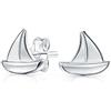 Bling Jewelry Bling .925 Argento Piccolo Nautico Barca A Vela Mare Amante Oceano Vacanza Nave Vela Orecchini Pendenti Collana Per Le Donne Adolescente