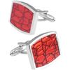 Dsnyu Gemelli rossi da uomo, eleganti camicie, per matrimonio, colore: rosso, 2.2x1.8CM, Senza Gemme