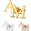Albertband Gemelli Personalizzati con Lettera dell'Alfabeto Dalla A-Z Incisa 2 Pezzi Gemelli con Nome per Uomo Argento Rotondo Bottone