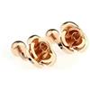 Dsnyu Gemelli da uomo in oro rosa, kit di gemelli a forma di fiore rosa, abito da smoking, camicia, accessori regalo per compleanno, 1.5 x 1.5 cm, rame, Nessuna pietra preziosa