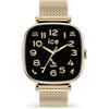 ICE-WATCH - ICE smart 2.0 Gold Milanese - Orologio connesso quadrato dorato da donna con cinturino in acciaio inossidabile - 025234 (1,70 pollici)