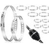Lhbwhiz Set di 10 fascette stringitubo, fascette per polsini con asse regolabile,fascetta universale per tubi in acciaio inossidabile,fascetta per orecchio con fascetta(2 misure,20-50 mm/50-120 mm)