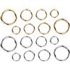Lhbwhiz 16 pezzi moschettone rotondo,piccolo moschettone in metallo,anello moschettone in lega di zinco,robusti anelli a molla,portachiavi O-ring,per zaino portachiavi artigianale(oro e argento)