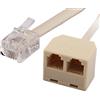 Ruilogod RJ12 Doppio Femmina Telefono Telefono Telefono Connettore Inline Splitter 3 PZ