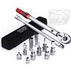 MOCINE Chiave dinamometrica 3/8, 5-60 Nm, set di chiavi dinamometriche per bicicletta e candela 13 pezzi, inclusa asta di prolunga da 250 mm, adattatore da 3/8 a 1/2 e 1/4, manicotto per candela